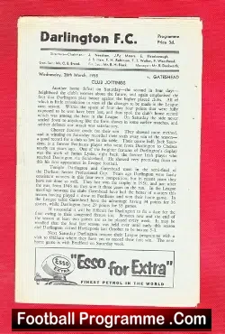 Darlington v Gateshead 1958