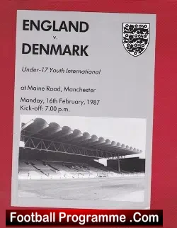 England v Denmark 1987 – U17 Youth Match at Manchester City