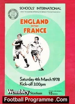 England v France 1978 – Wembley Schoolboys