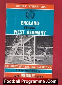 England v Germany 1972 – Wembley Schoolboys