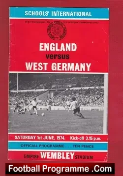 England v Germany 1974 – Wembley Schoolboys
