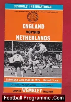 England v Holland 1975 – School Boys Wembley