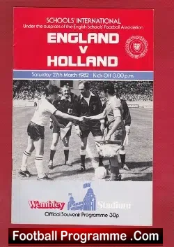 England v Holland 1982 – Wembley School Boys