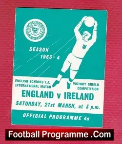 England v Ireland 1964 – Schoolboys at Elm Park Reading