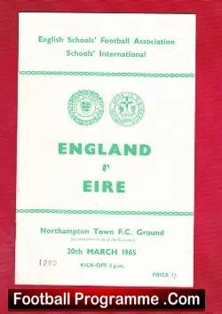 England v Ireland 1965 – Schoolboys At Northampton