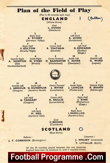 England v Scotland 1952 – Plus Ticket – Duncan Edwards Schools