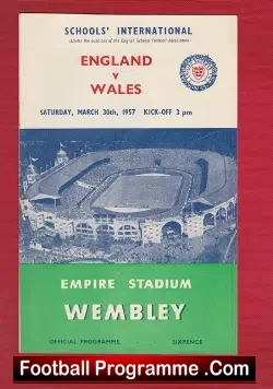England v Wales 1957 – Wembley Schoolboy Match