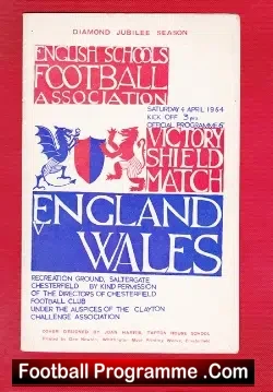 England v Wales 1964 – Schoolboy Match at Chesterfield