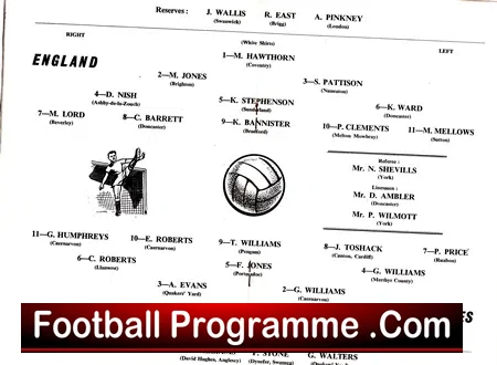 England v Wales 1965 – Schools at Leeds United
