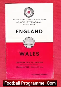 England v Wales 1968 – Schoolboys at Leicester City