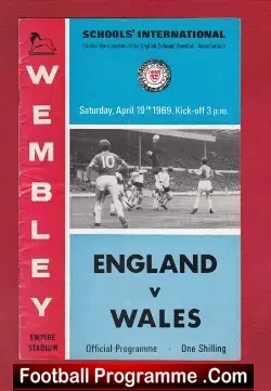 England v Wales 1969 – Wembley Schoolboys Match