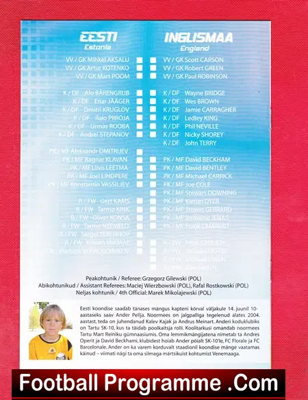 Estonia v England 2007