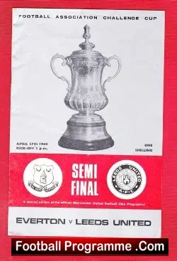 Everton v Leeds United 1968 - FA Cup Semi Final at Man Utd - football programme