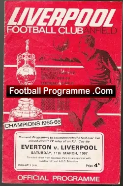 Everton v Liverpool 1967 - at Liverpool 1st CCTV + Ticket - football memorabilia