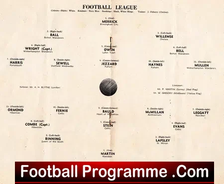 Football League v Scotland League 1954 – at Chelsea