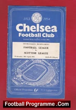 Football League v Scotland League 1954 – at Chelsea