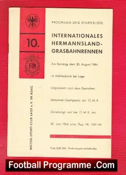 Germany Longtrack Speedway Programme 1964