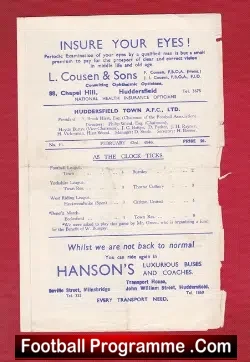 Huddersfield Town v Chesterfield 1946 – 1940s