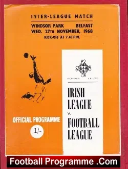 Ireland Football League v English League 1968 – Belfast