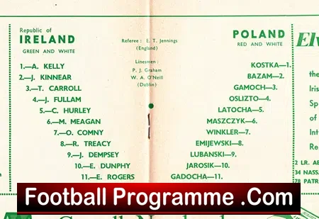 Ireland v Poland 1968 – Dublin
