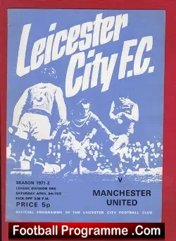 Leicester City v Manchester United 1972 - football programme