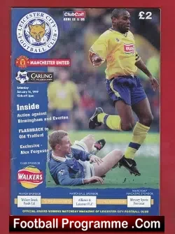 Leicester City v Manchester United 1999 - Treble Season Away - football programme