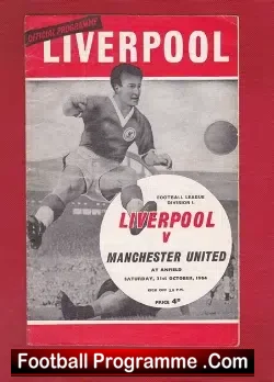 Liverpool v Manchester United 1964 - football programme