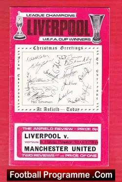 Liverpool v Manchester United 1973 - football programme