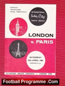 London v Paris 1964 – Inter City Youth Match at Chelsea