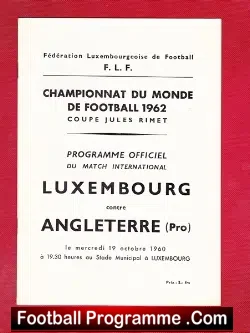 Luxembourg v England 1960 + Greaves + Charlton