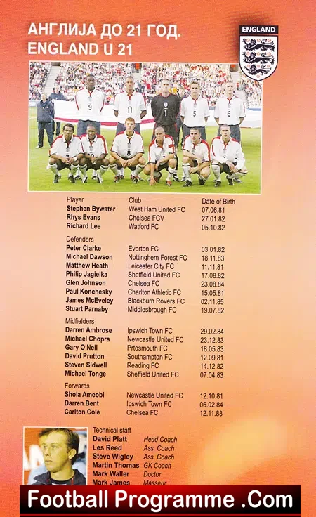 Macedonia v England 2003