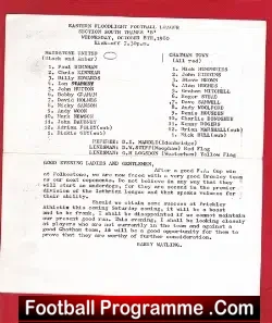 Maidstone United v Chatham Town 1980 – Rare Single Sheet