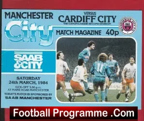 Manchester City v Cardiff City 1984 - football programme