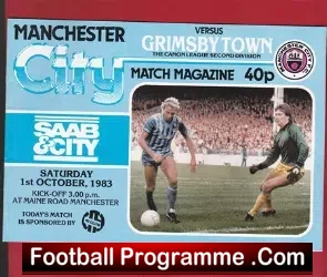 Manchester City v Grimsby Town 1983 - football programme