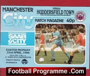 Manchester City v Huddersfield Town 1984 - football programme