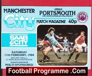 Manchester City v Portsmouth 1984 - football programme