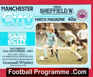 Manchester City v Sheffield Wednesday 1983 - football programme