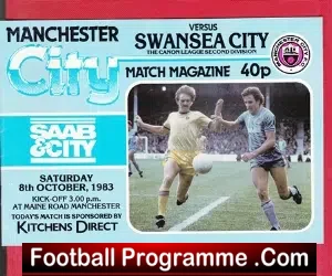 Manchester City v Swansea City 1983 - football programme