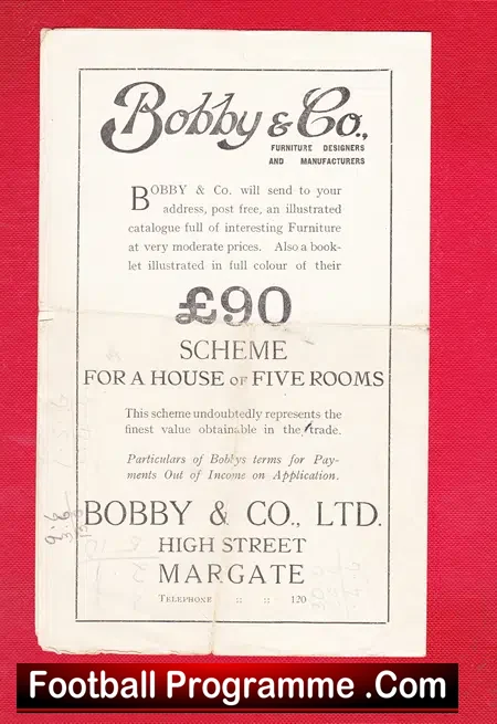 Margate Football Club Trials Match - 1932 - RARE