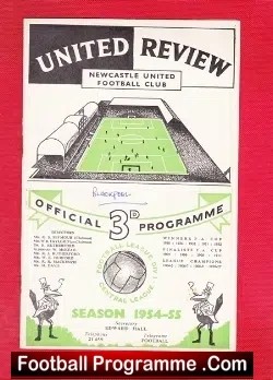 Newcastle United v Blackpool 1955 - football programme