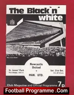 Newcastle United v Manchester United 1972
