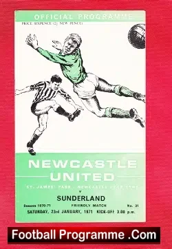 Newcastle United v Sunderland 1971 - football programme
