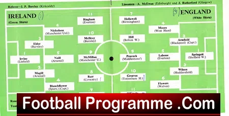 Northern Ireland v England 1962 – Belfast + Bobby Moore