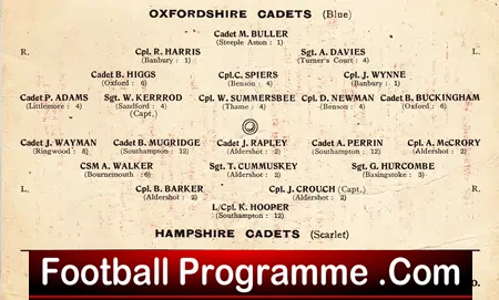Oxfordshire v Hampshire 1949 – Boys Football at Crescent Road