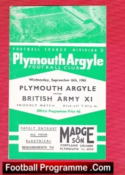Plymouth Argyle v British Army 1961