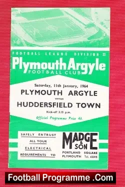 Plymouth Argyle v Huddersfield Town 1964