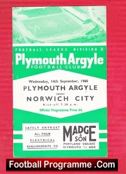 Plymouth Argyle v Norwich City 1960