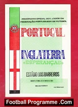 Portugal v England 1969 - QF - football programme