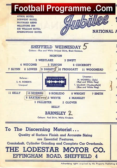 Sheffield Wednesday v Barnsley 1947