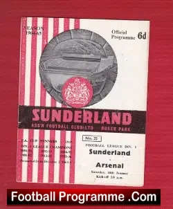 Sunderland v Arsenal 1965 - football programme